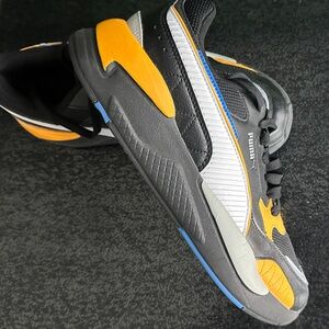 Puma Black and Orange Sneakers with Blue Highlights WOMEN’S